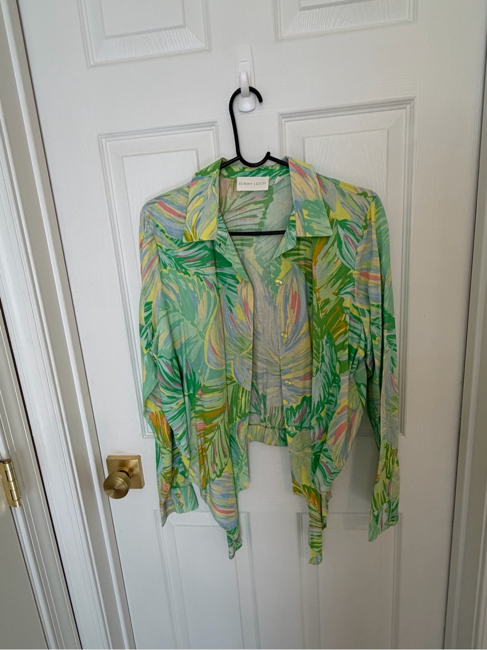 Sunny Leigh Multicolor Tropical Print Open-Front Jacket